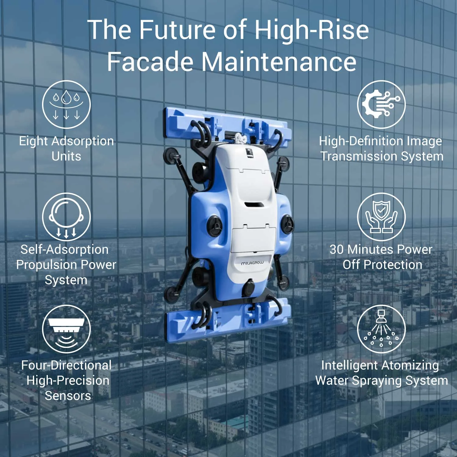 High Altitude Curtain Wall Cleaning Robot K3HA1