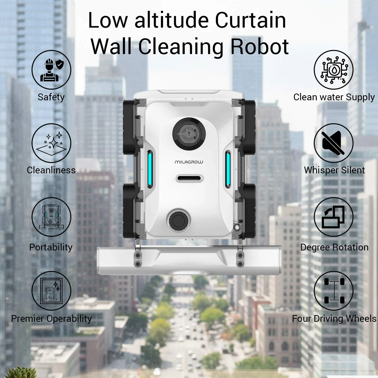 Low altitude Curtain Wall Cleaning Robot J1LA1