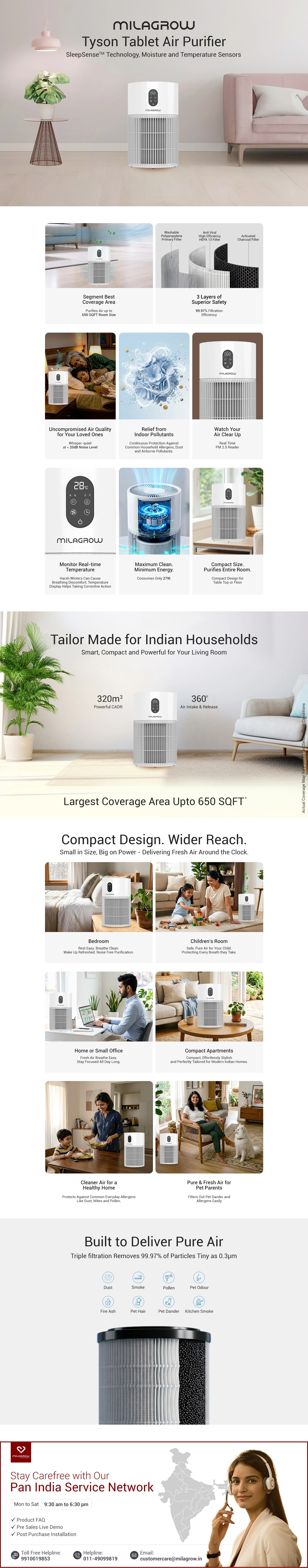 MILAGROW Tyson Tablet Air Purifier